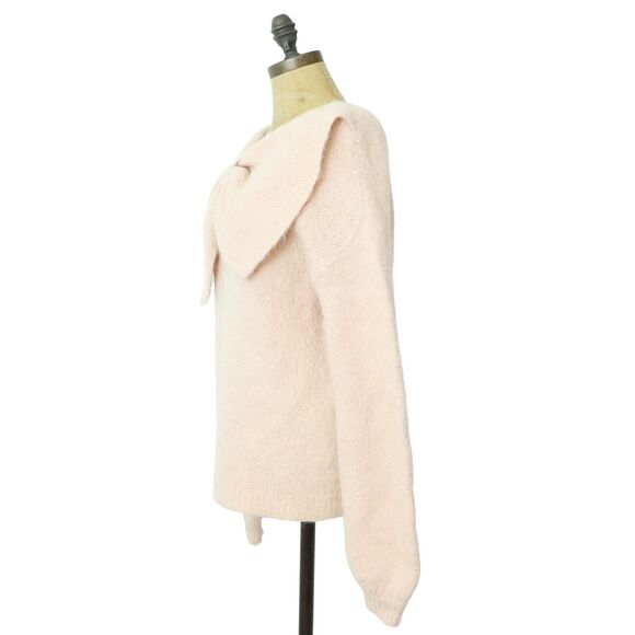 byTiMo Powder Pink Bow Sweater S Wool Blend Long Sleeve Fuzzy EUC B79 - Picture 5 of 6
